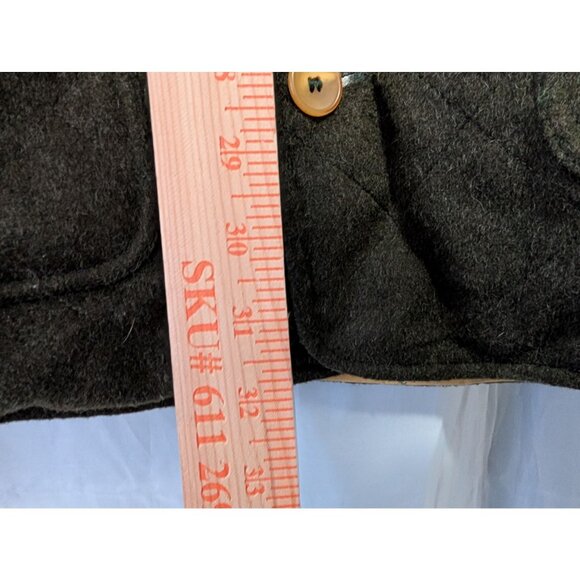 Atlantic Rancher Green Yellow Reversible Jacket Hood Corduroy Collar Mens Size L - Picture 10 of 13